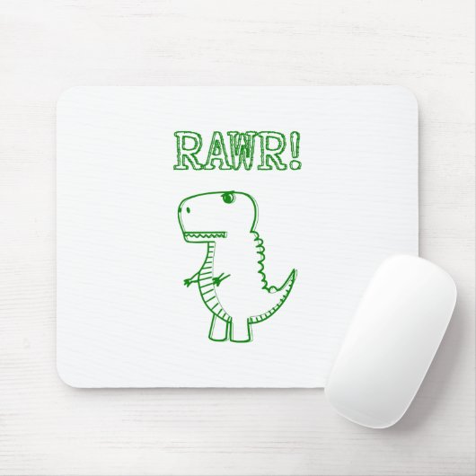 Green Angry T Rex Dino Mousepad (Mit Mouse)