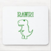 Green Angry T Rex Dino Mousepad (Vorne)