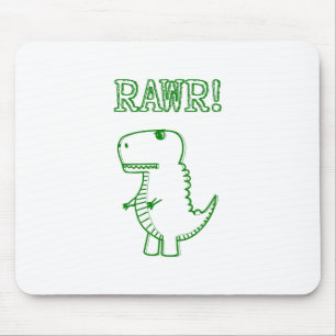 Green Angry T Rex Dino Mousepad