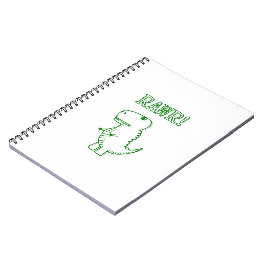 Green Angry T Rex Dino Notizblock (Linke Seite)