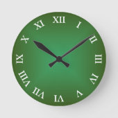 Green Angular Ombre Arabisch oder Roman Numerus Runde Wanduhr (Vorderseite)