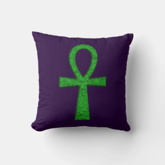 Green Ankh Throw Kissen