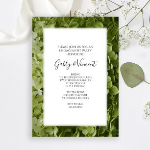 Green Annabelle Hydrangea Blume Engagement Party Einladung