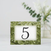 Green Annabelle Hydrangea Blume Tischnummern (Stehend Vorderseite)