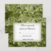 Green Annabelle Hydrangea Blume Wedding RSVP Card Karte (Vorne/Hinten)