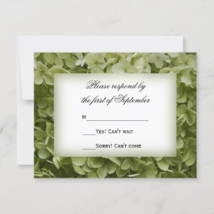 Green Annabelle Hydrangea Blume Wedding RSVP Card Karte