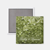 Green Annabelle Hydrangea Floral Wedding Magnet (Vorderseite/Rückseite)