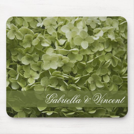 Green Annabelle Hydrangea Floral Wedding Mousepad (Vorne)