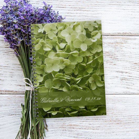 Green Annabelle Hydrangea Floral Wedding Notizblock