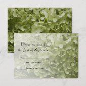 Green Annabelle Hydrangea Floral Wedding RSVP Karte (Vorne/Hinten)