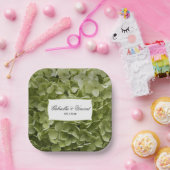 Green Annabelle Hydrangea Wedding Pappteller (Party)