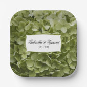 Green Annabelle Hydrangea Wedding Pappteller (Vorderseite)
