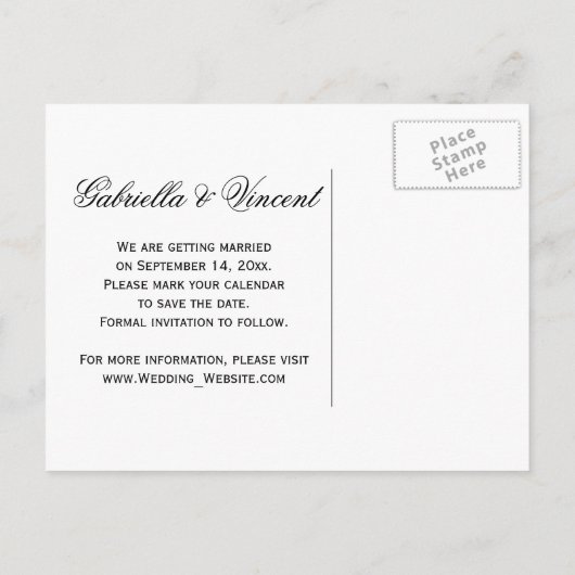 Green Annabelle Hydrangea Wedding rettet das Datum Ankündigungspostkarte (Rückseite)