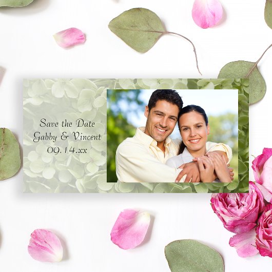 Green Annabelle Hydrangea Wedding rettet das Datum Save The Date