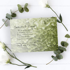 Green Annabelle Hydrangea Wedding rettet das Datum Save The Date