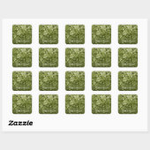 Green Annabelle Hydrangea Wedding Umschlag Aufkleb Quadratischer Aufkleber (Blatt)