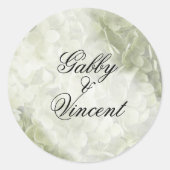 Green Annabelle Hydrangea Wedding Umschlag Aufkleb Runder Aufkleber (Vorderseite)