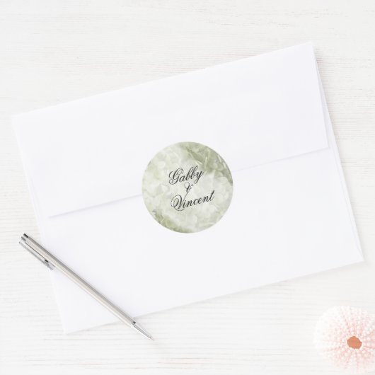 Green Annabelle Hydrangea Wedding Umschlag Aufkleb Runder Aufkleber (Umschlag)