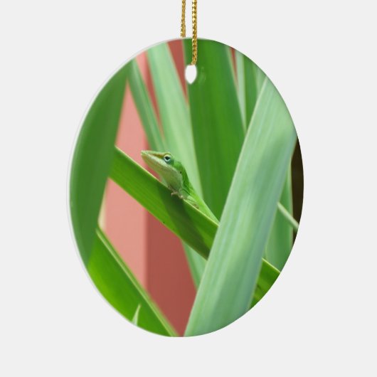 Green Anole Keramik Ornament (Rechts)