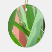 Green Anole Keramik Ornament (Links)