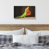 Green Anole Lizard mit Red Thraot Leinwanddruck (Insitu (Schlafzimmer))