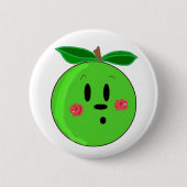 Green Apfel-Gesicht Button (Vorderseite)