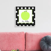 Green Apfel Polka Dot Wrapped Canvas for Teacher Leinwanddruck (Insitu (Wohnzimmer))