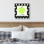 Green Apfel Polka Dot Wrapped Canvas for Teacher Leinwanddruck (Insitu (Schlafzimmer))