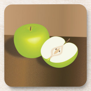 Green Apfel und ein halbes Stillleben Getränkeuntersetzer