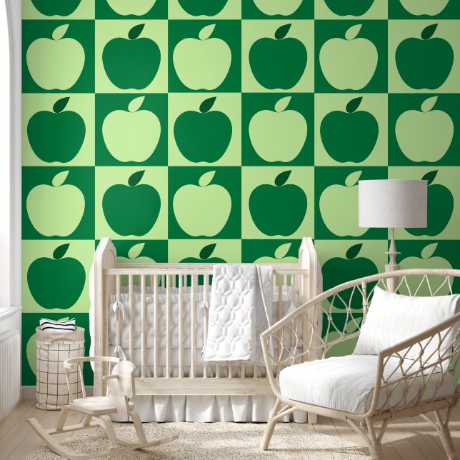 Green Apfelfrucht Muster Kids Kinderzimmer Room Tapete (Kinder)