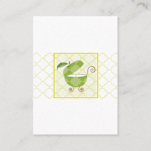 Green Apple Baby Carriage | Buch mitbringen Begleitkarte (Vorderseite)