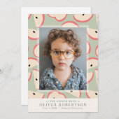 Green Apple Boy Kindergarten Foto Abschluss Einladung (Vorne/Hinten)