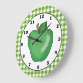 Green apple cartoon fruit wall clock große wanduhr (Winkel)