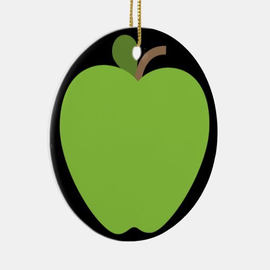 Green Apple Emoji Keramik Ornament (Rechts)