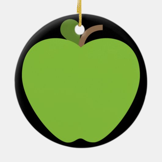 Green Apple Emoji Keramik Ornament (Hinten)
