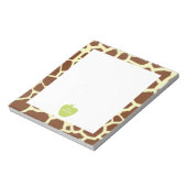 Green Apple Giraffe Teacher Notizblock (Rotiert)
