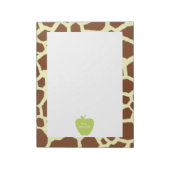 Green Apple Giraffe Teacher Notizblock (Rotiert)