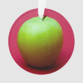Green apple on red background ornament (Vorderseite)