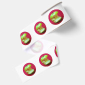 Green apple on red background ripsband (Rückseite)