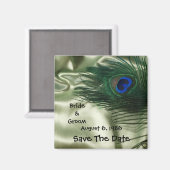 Green Apple Peacock Sill Life Save the Date Magnet (Vorderseite/Rückseite)