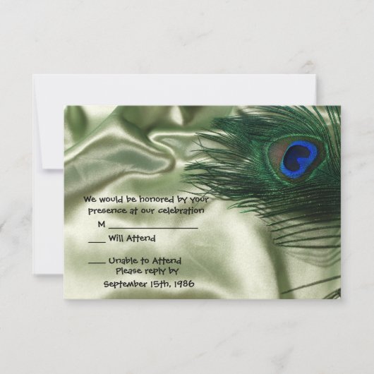 Green Apple Peacock Sill Life UAWG RSVP Karte (Vorderseite)