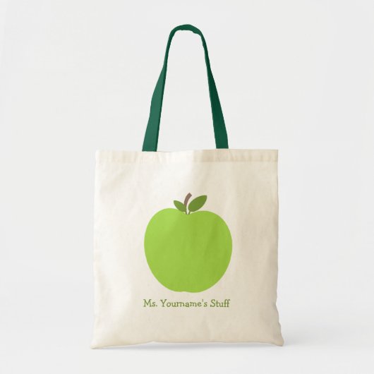 Green Apple Personalisiert Teacher Tragetasche (Vorne)