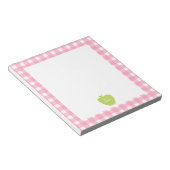 Green Apple Pink Gingham Teacher Notizblock (angewinkelt)