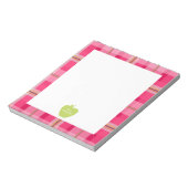 Green Apple Pink Kariert Teacher Notizblock (Rotiert)