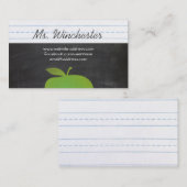 Green Apple School Lehrer Bildung Chalkboard Visitenkarte (Vorne/Hinten)