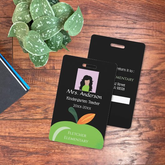 Green Apple School Mitarbeiter Black Foto ID Abzei Ausweis