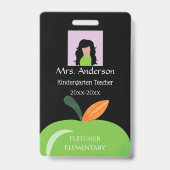 Green Apple School Mitarbeiter Black Foto ID Abzei Ausweis (Vorderseite)