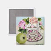 Green Apple & Tea Magnet (Vorderseite/Rückseite)