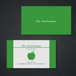 Green Apple Teacher Business Card Visitenkarte