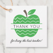 Green Apple Teacher Danke Geschenkanhänger (Vorderseite)